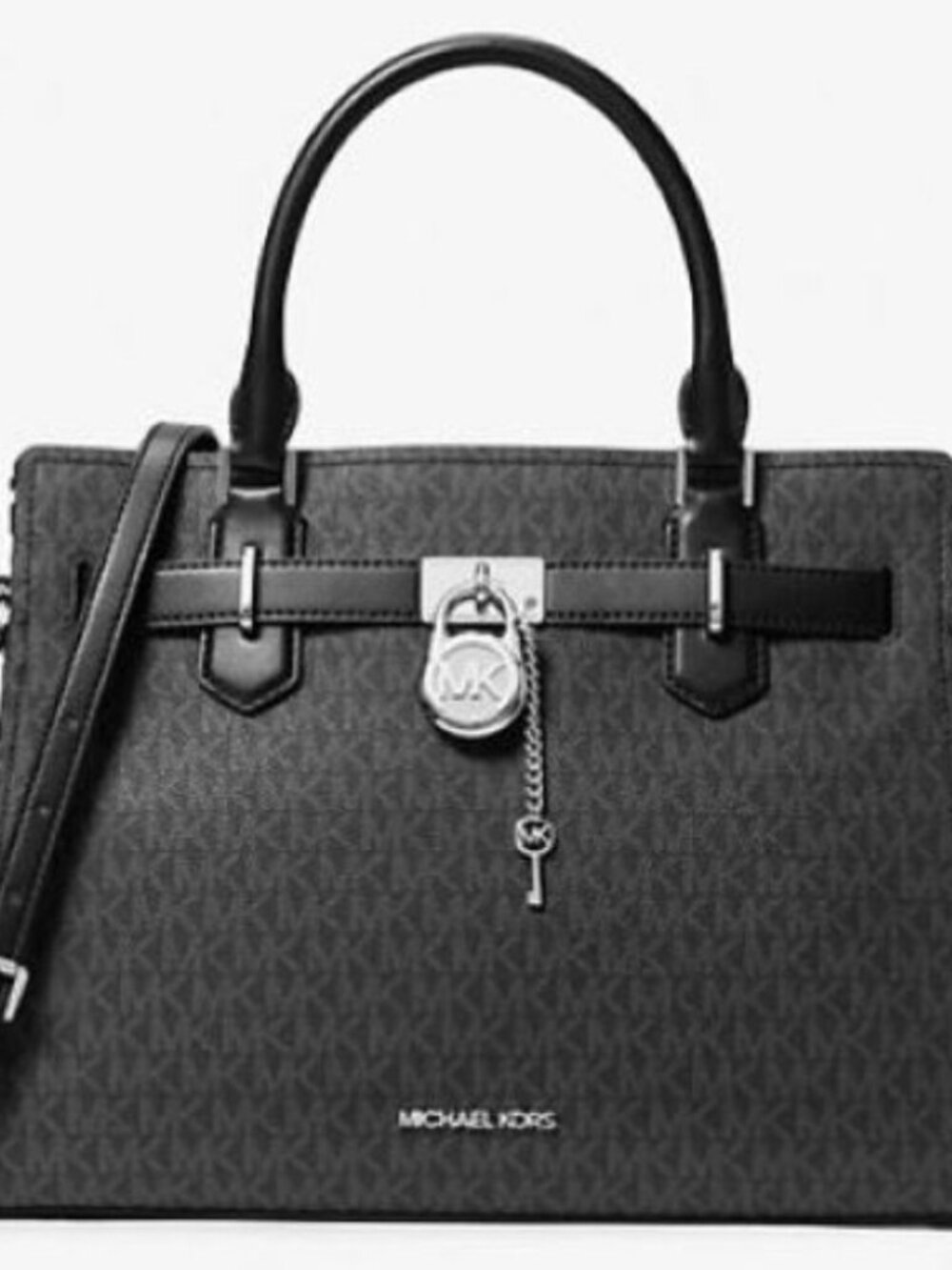 Michael Kors Medium Hamilton Signature Logo Satchel Zebra Print Handbag - Picture 3 of 10